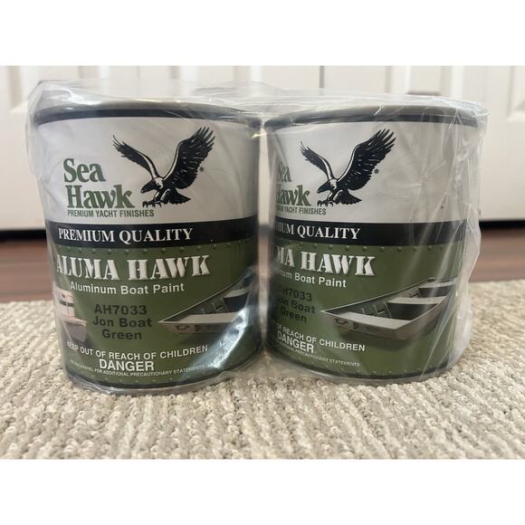 SEA HAWK PAINTS Aluma Hawk Aluminum Boat Paint Jon Boat Green Qt Pack Of 2 - Picture 3 of 5